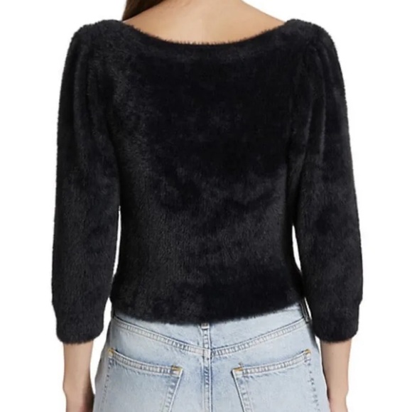 Free People Black Fuzzy Moonbeam Sweater Size Small Pullover - Picture 14 of 15